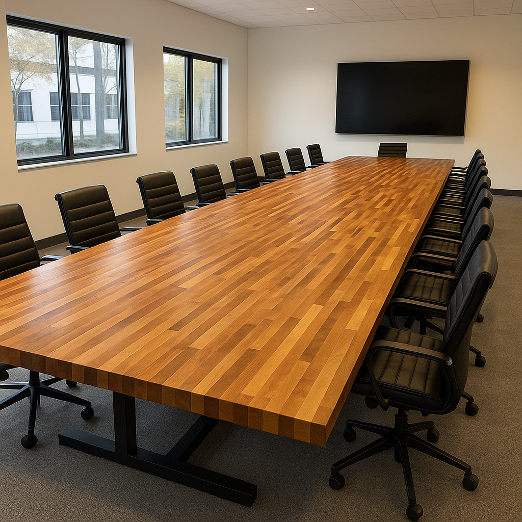 Butcher block Conference Table– WhiteHaus Living